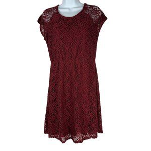 Adam Levine Womens Burgundy Lace Dress Size L Nylon & Spandex